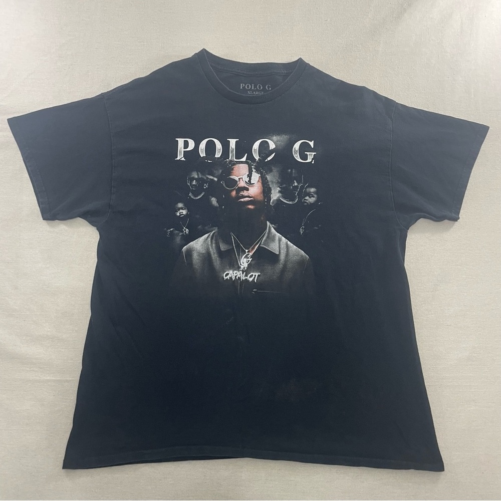 Polo G The GOAT Capalot Hip Hop Rap Style Graphic T-Shirt Unisex Size XL Black